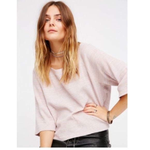 Free People thermal 3/4 sleeve tee - Picture 1 of 5